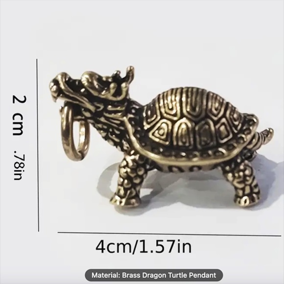Miniature Brass Dragon Turtle - Assorted Information Below - Meaning & History - Picture 2 of 6